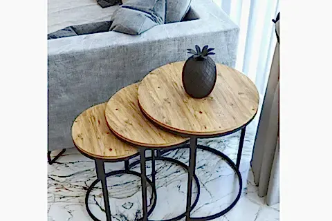 TUBİHOME  ZİGON SEHPA TAKIMI, YUVARLAK