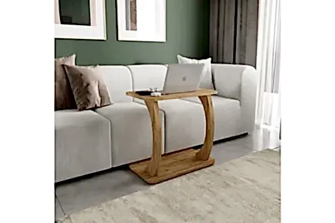 HULK TEKERLEKLİ GENİŞ YAN SEHPA, ÇAM