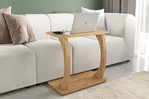 HULK TEKERLEKLİ GENİŞ YAN SEHPA, ÇAM