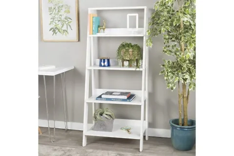 DFN WOOD MERDİVEN KİTAPLIK, 4 KATLI, BEYAZ