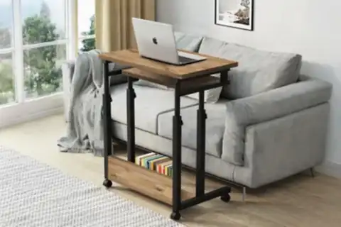 YÜKSEKLİK AYARLI KLAVYELİKLİ LAPTOP SEHPASI, OVAL KENAR