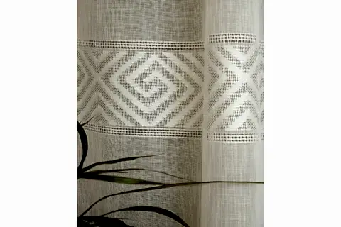 VRC DESEN KETEN SEYREK PİLE TÜL PERDE, EKRU, 100X260