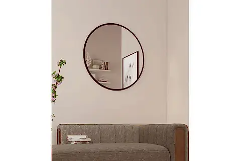 MARSAH HOME METAL ÇERÇEVELİ YUVARLAK AYNA, SİYAH