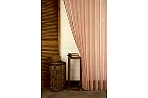 KIRÇILLI KETEN SIK PİLE TÜL PERDE, MERCAN RENGİ, 100X260