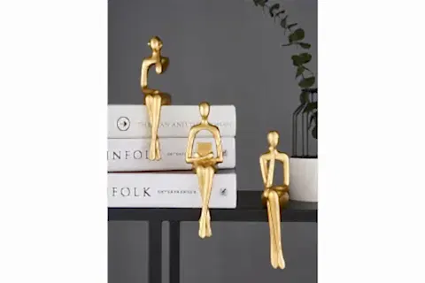 DÜŞÜNEN SOYUT ÜÇLÜ BİBLO, GOLD