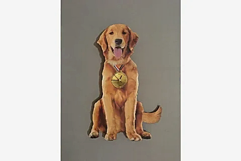 GOLDEN RETRİEVER DEKORATİF SARKAÇLI DUVAR SAATİ