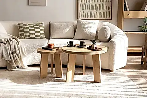 GİRONA İKİLİ OVAL ORTA SEHPA TAKIMI, MEŞE
