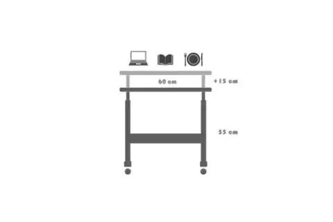 YÜKSEKLİK AYARLI LAPTOP SEHPASI, ANTRASİT BEYAZ, 60X40