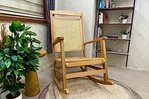 VERANDA SALLANAN SANDALYE, NATUREL AHŞAP AYAK