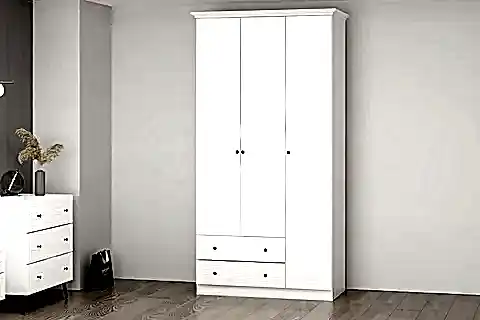 LİVO GARDIROP, BEYAZ, 3 KAPAKLI