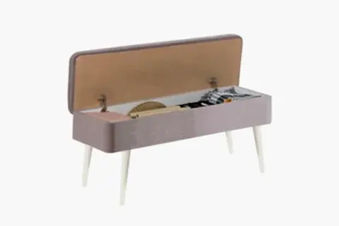VİNA KUMAŞLI SANDIKLI BENCH, BEYAZ SOHO 0701