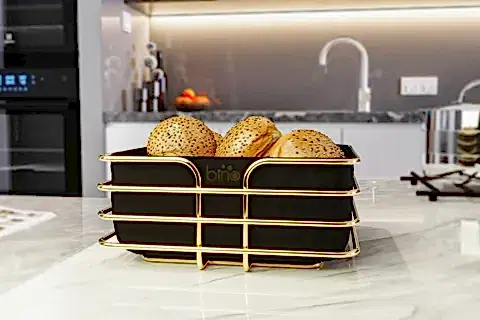 BİNO LÜX EKMEK SEPETİ, PASLANMAZ METAL, GOLD