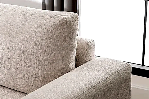MERLİN MİNİ KÖŞE KOLTUK, NATUREL AYAK, KALIN KOL, ŞÖNİL KUMAŞ,KREM