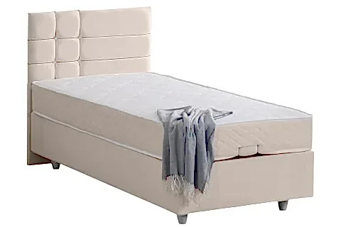 ALMADA BAZA BAŞLIK VE LETTO YATAK SETİ, KREM, 90X190