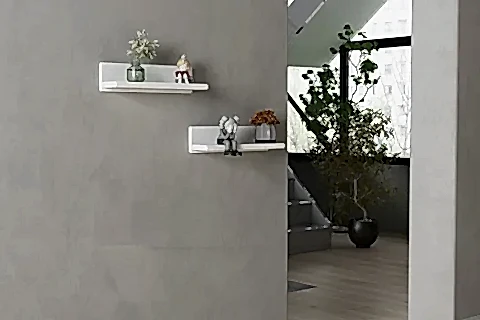 RUBİ DUVAR RAFI, BEYAZ, İKİLİ SET, 40 CM