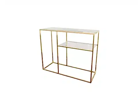 LUMİNA METAL DRESUAR PİRİNÇ AYAK ŞEFFAF CAM TABLA