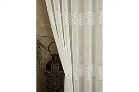 VRC DESEN KETEN SIK PİLE TÜL PERDE, EKRU, 100X260