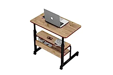 YÜKSEKLİK AYARLI VE ÇİFT RAFLI LAPTOP SEHPASI, ÇAM, 70X40