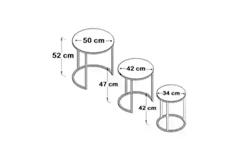 TUBİHOME ZİGON SEHPA, METAL, SİYAH CAM