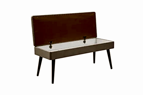 VİNA KUMAŞLI SANDIKLI BENCH, CEVİZ KREM, 1005
