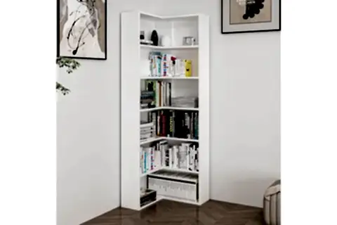 ADEL KÖŞE KİTAPLIK, BEYAZ, 5 RAFLI