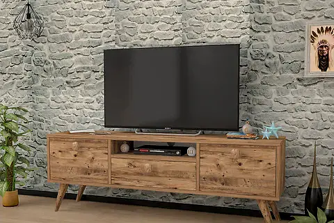 PENTA AHŞAP AYAKLI ATLANTİK ÇAM 140 CM TV SEHPASI