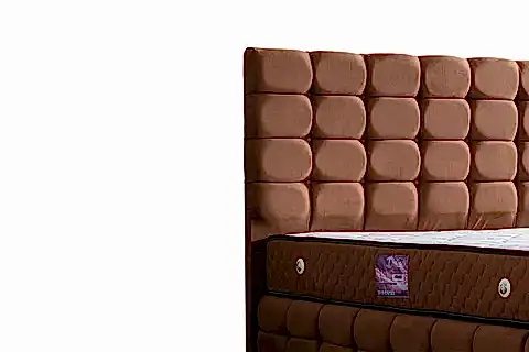 DUKE LUX BAZA BAŞLIK VE DELUXE YATAK, AÇIK KAHVE, 90X190
