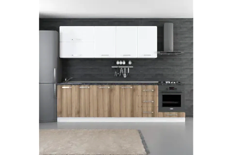 MİNAR ATLANTİS 285 CM MUTFAK DOLABI BEYAZ DORE 285-D3