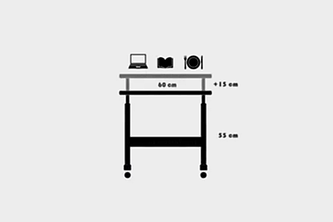 BAMBU YÜKSEKLİK AYARLI LAPTOP SEHPASI, ÇAM, 60X40