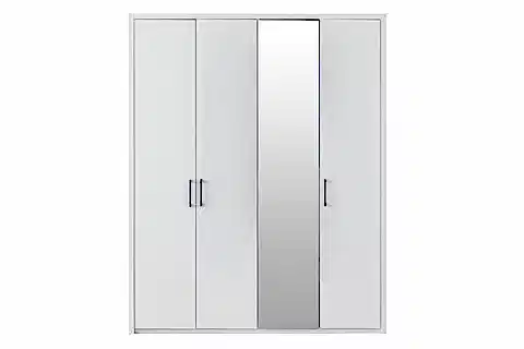 LİFE GARDIROP, BEYAZ, 4 KAPAKLI, ÇEKMECELİ