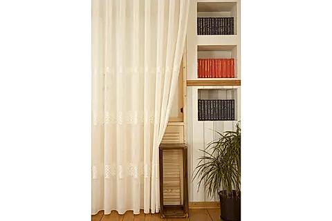 VRC DESEN KETEN SIK PİLE TÜL PERDE, KREM, 100X260