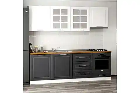 240 CM MEBRAN C MUTFAK DOLABI BEYAZ ANTRASİT 240 MCBA1