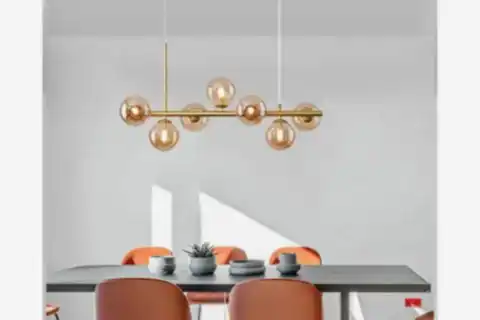 AYTEN SIRALI YEDİLİ GOLD KASALI BAL CAMLI AVİZE, ESKİTME