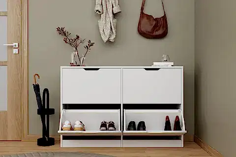 MİDOSER DURU AYAKKABILIK, BEYAZ, 4 KAPAKLI MODERN