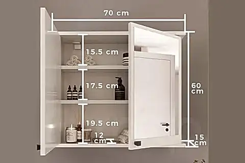 RUDA AYNALI BANYO DOLABI, BEYAZ