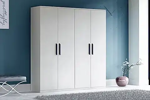 METALİA GARDIROP, 4 KAPAKLI, BEYAZ