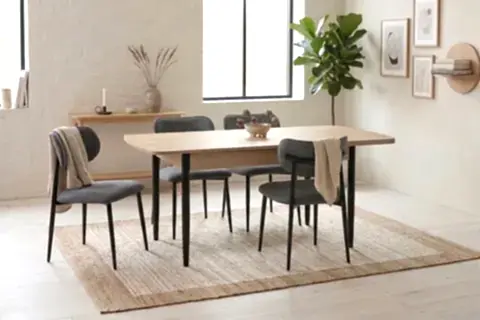 LARA POLO MUTFAK MASA TAKIMI, MEŞE SİYAH, 80X130