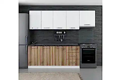 MİNAR SİENTO 250 CM MUTFAK DOLABI BEYAZ DORE 4