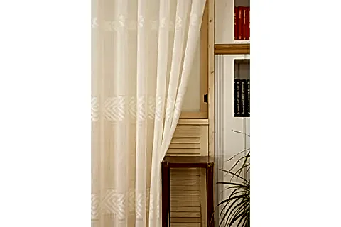 VRC DESEN KETEN ORTA SIK PİLE TÜL PERDE, KREM, 100X260