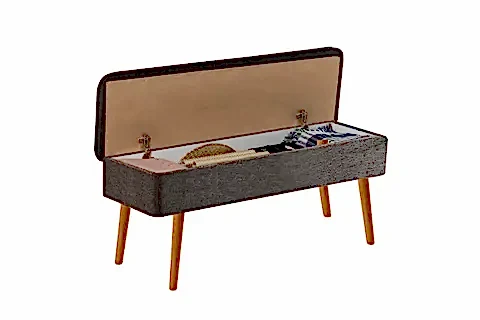 VİNA KUMAŞLI SANDIKLI BENCH, ATLANTİK ANTRASİT 1053