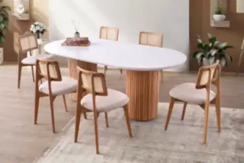 ECE MASA, ZİON SANDALYE, BEYAZ, 200X100