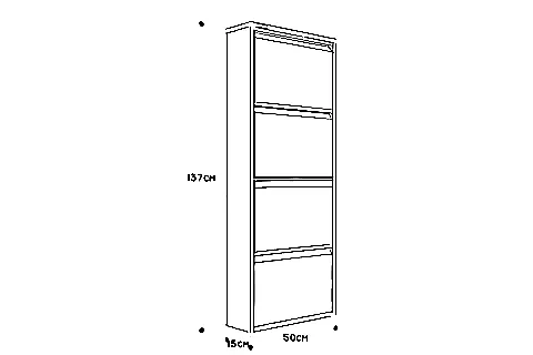 TUBİHOME METAL AYAKKABILIK, 4 BÖLMELİ, KREM