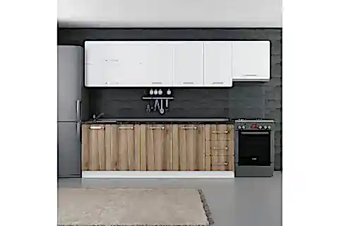 MİNAR BELLA 295 CM MUTFAK DOLABI BEYAZ DORE 295-D7