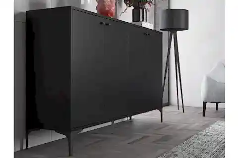 HESTİA PREMIUM KONSOL, 4 KAPAKLI, SİYAH, 160 CM