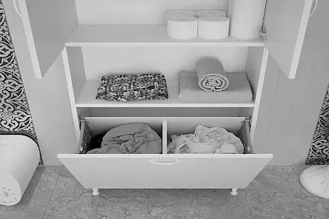 MODİLAYN NUVANO BANYO DOLABI, SEPETLİ, BEYAZ
