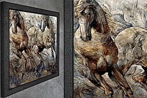 AHŞAP YAĞLI BOYA DOKULU TABLO, TAY