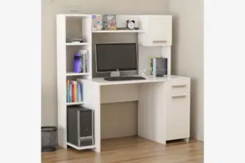 MERRY MODERN RAFLI DOLAPLI ÇALIŞMA MASASI, BEYAZ