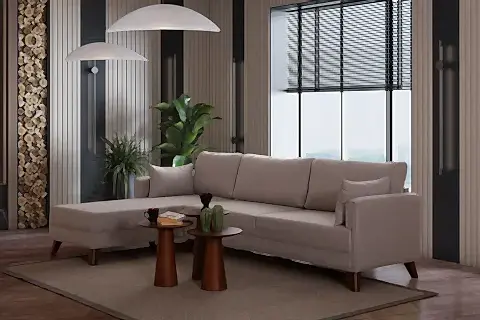 GLORİA KÖŞE KOLTUK, KREM, SOL KÖŞE