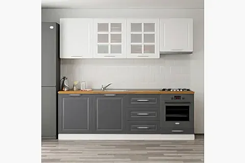 240 CM MEBRAN C MUTFAK DOLABI BEYAZ ANTRASİT 240 MCBA1