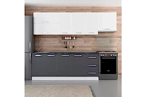 MİNAR DENİZ 270 CM MUTFAK DOLABI BEYAZ ANTRASİT 270-A7